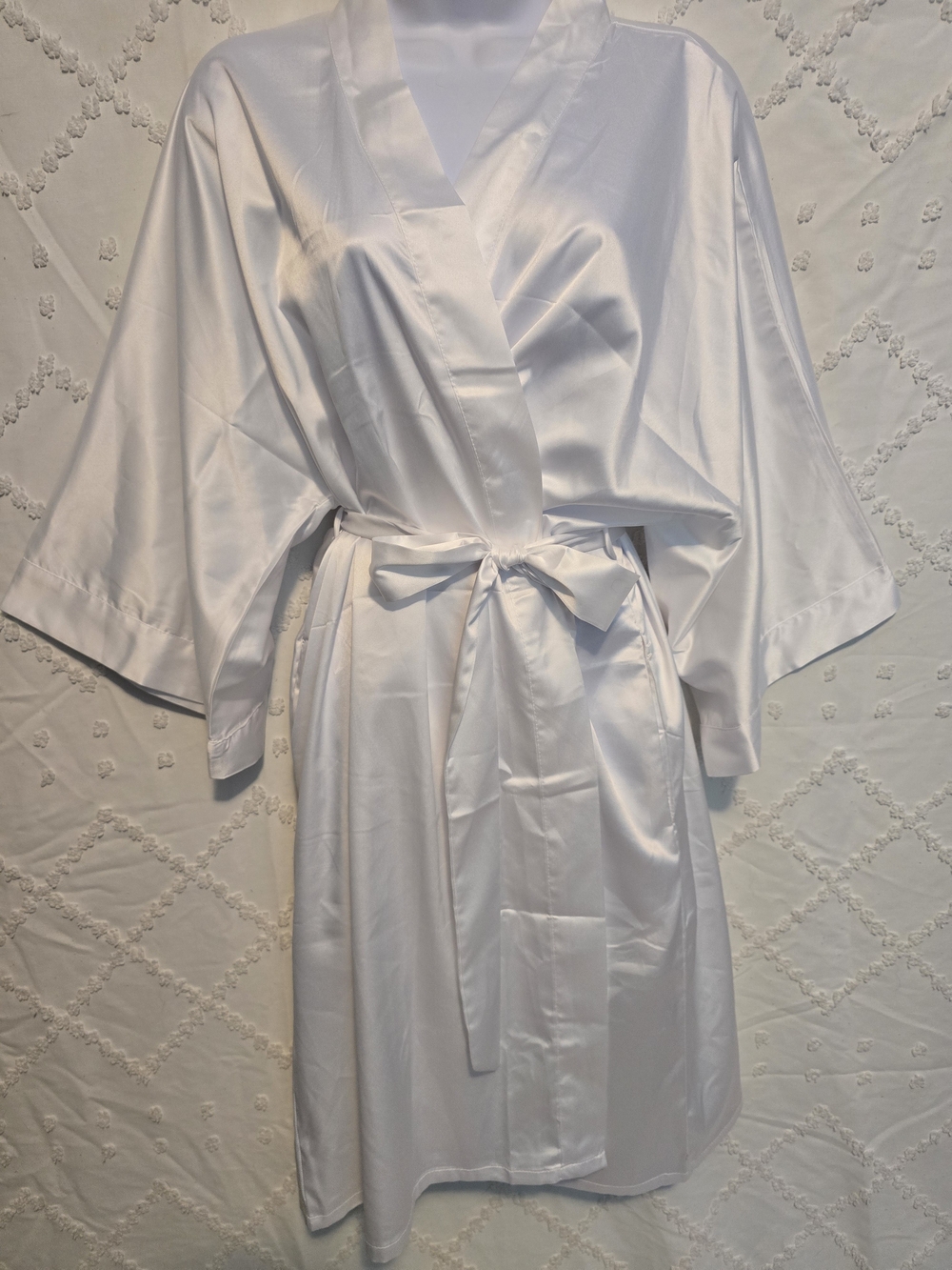 Satin Wrap Robe in White - Women Intimates & Sleepwear